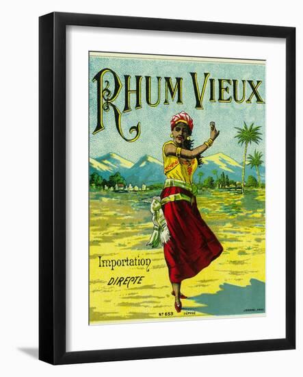 Rhum Vieux Brand Rum Label-Lantern Press-Framed Art Print