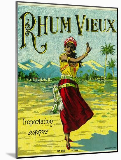 Rhum Vieux Brand Rum Label-Lantern Press-Mounted Art Print