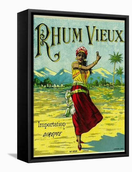 Rhum Vieux Brand Rum Label-Lantern Press-Framed Stretched Canvas