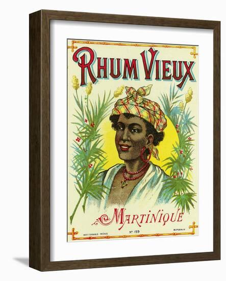 Rhum Vieux Martinique Brand Rum Label-Lantern Press-Framed Art Print