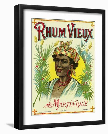 Rhum Vieux Martinique Brand Rum Label-Lantern Press-Framed Art Print