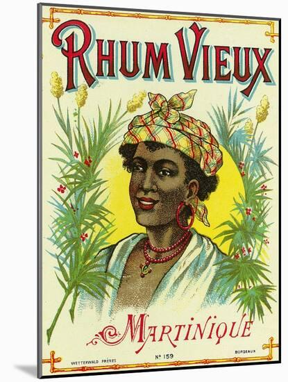 Rhum Vieux Martinique Brand Rum Label-Lantern Press-Mounted Art Print