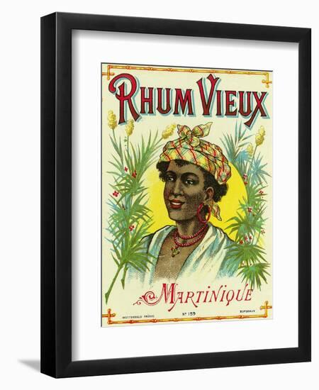 Rhum Vieux Martinique Brand Rum Label-Lantern Press-Framed Art Print