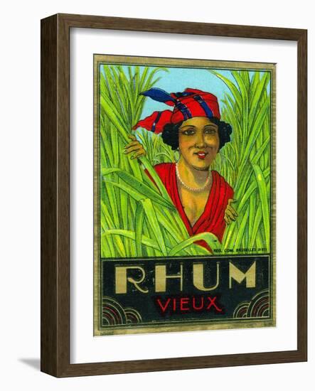 Rhum Vieux Rum Label-Lantern Press-Framed Art Print