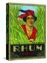 Rhum Vieux Rum Label-Lantern Press-Stretched Canvas