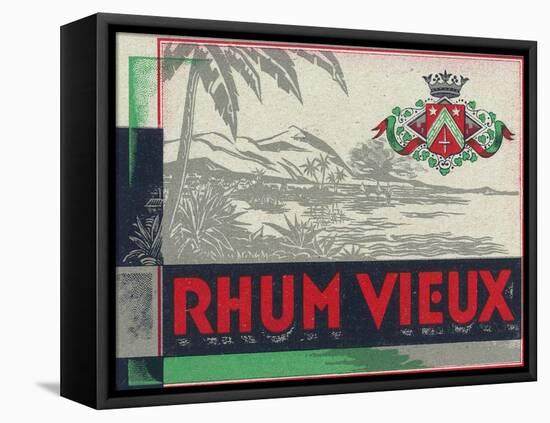 Rhum Vieux Rum Label-Lantern Press-Framed Stretched Canvas