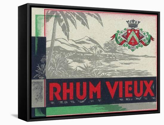 Rhum Vieux Rum Label-Lantern Press-Framed Stretched Canvas