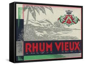 Rhum Vieux Rum Label-Lantern Press-Framed Stretched Canvas