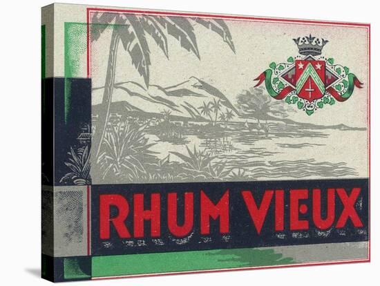 Rhum Vieux Rum Label-Lantern Press-Stretched Canvas