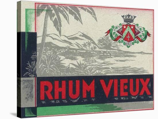 Rhum Vieux Rum Label-Lantern Press-Stretched Canvas