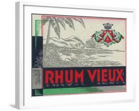 Rhum Vieux Rum Label-Lantern Press-Framed Art Print