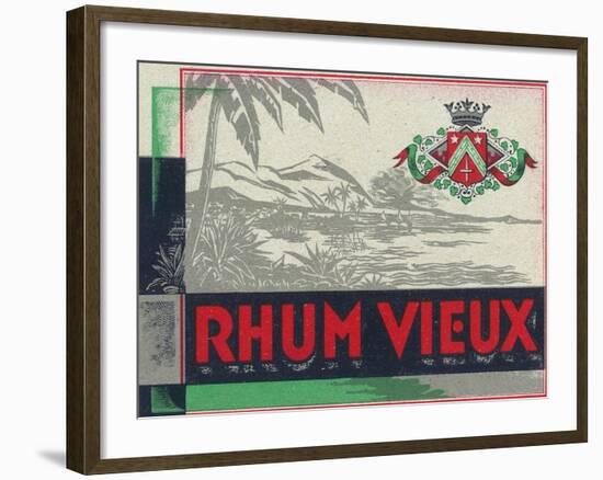 Rhum Vieux Rum Label-Lantern Press-Framed Art Print