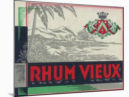 Rhum Vieux Rum Label-Lantern Press-Mounted Art Print