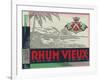 Rhum Vieux Rum Label-Lantern Press-Framed Art Print