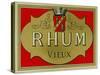 Rhum Vieux Rum Label-Lantern Press-Stretched Canvas