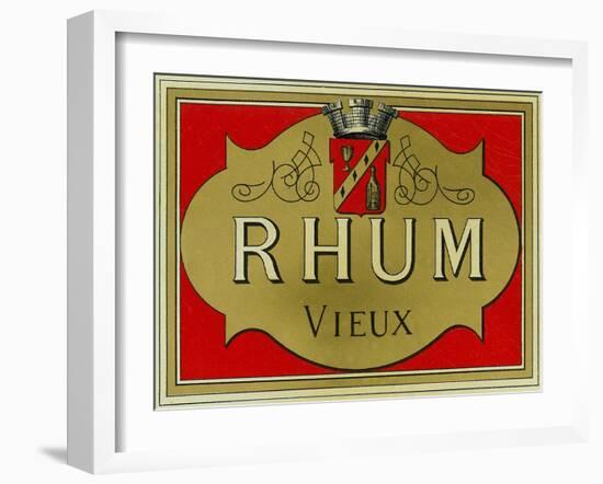 Rhum Vieux Rum Label-Lantern Press-Framed Art Print