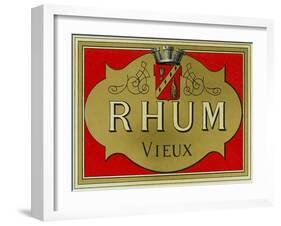 Rhum Vieux Rum Label-Lantern Press-Framed Art Print