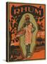 Rhum Woman with Basket of Fruit and Drinks Rum Label-Lantern Press-Stretched Canvas