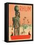 Rhum Woman with Sack on Head Rum Label-Lantern Press-Framed Stretched Canvas