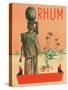 Rhum Woman with Sack on Head Rum Label-Lantern Press-Stretched Canvas