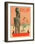 Rhum Woman with Sack on Head Rum Label-Lantern Press-Framed Art Print