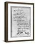 Rhyming Letter from Charles Dickens to Mark Lemon, Mid 19th Century-null-Framed Giclee Print