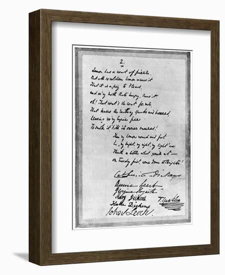 Rhyming Letter from Charles Dickens to Mark Lemon, Mid 19th Century-null-Framed Giclee Print