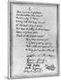 Rhyming Letter from Charles Dickens to Mark Lemon, Mid 19th Century-null-Mounted Giclee Print