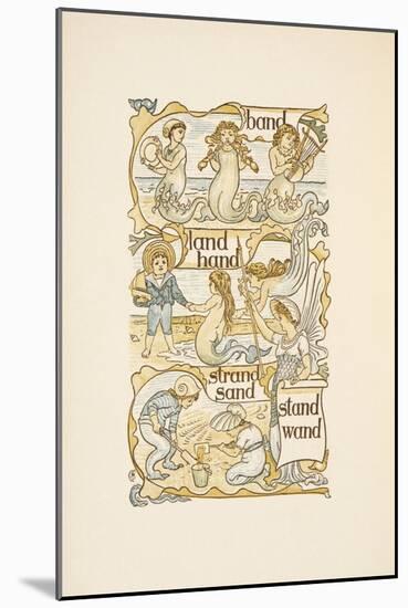 Rhyming Words Ending in the Letter D. Mermaids. Children Building Sand Castles On a Beach-Walter Crane-Mounted Giclee Print