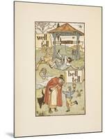 Rhyming Words Ending in the Letter L. a Boy With a Bell. an Old Woman and Her Cat-Walter Crane-Mounted Giclee Print