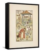 Rhyming Words Ending in the Letter L. a Boy With a Bell. an Old Woman and Her Cat-Walter Crane-Framed Stretched Canvas