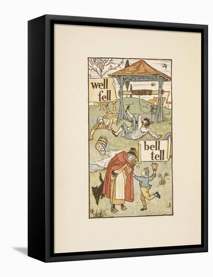 Rhyming Words Ending in the Letter L. a Boy With a Bell. an Old Woman and Her Cat-Walter Crane-Framed Stretched Canvas