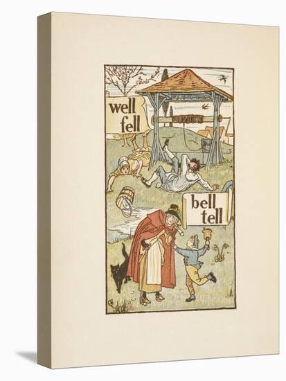 Rhyming Words Ending in the Letter L. a Boy With a Bell. an Old Woman and Her Cat-Walter Crane-Stretched Canvas