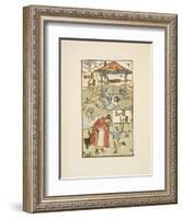 Rhyming Words Ending in the Letter L. a Boy With a Bell. an Old Woman and Her Cat-Walter Crane-Framed Giclee Print