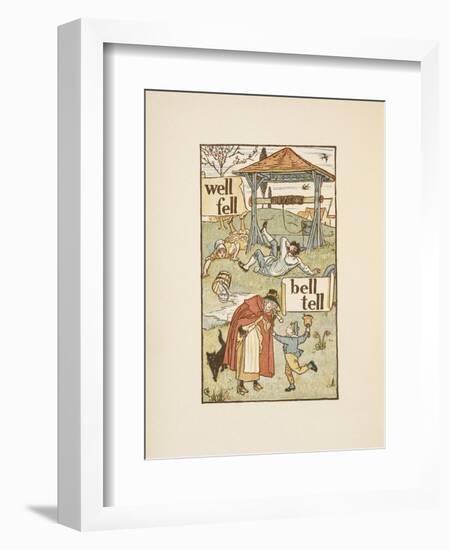 Rhyming Words Ending in the Letter L. a Boy With a Bell. an Old Woman and Her Cat-Walter Crane-Framed Giclee Print