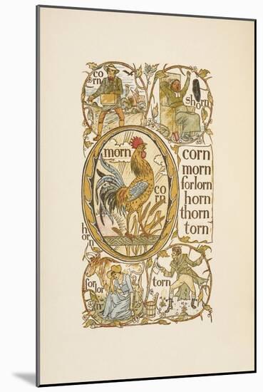 Rhyming Words Ending in the Letter N. To Illustrate the Use Of the Letter O. the Golden Primer-Walter Crane-Mounted Giclee Print