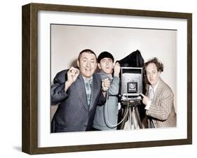 RHYTHM AND WEEP, from left: Curly Howard, Moe Howard, Larry Fine, (aka The Three Stooges), 1946-null-Framed Photo