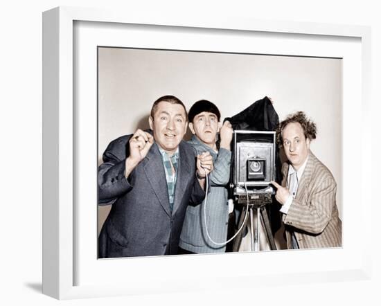 RHYTHM AND WEEP, from left: Curly Howard, Moe Howard, Larry Fine, (aka The Three Stooges), 1946-null-Framed Photo