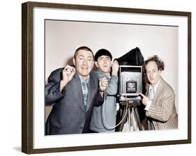 RHYTHM AND WEEP, from left: Curly Howard, Moe Howard, Larry Fine, (aka The Three Stooges), 1946-null-Framed Photo