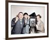 RHYTHM AND WEEP, from left: Curly Howard, Moe Howard, Larry Fine, (aka The Three Stooges), 1946-null-Framed Photo