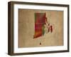 RI Colorful Counties-Red Atlas Designs-Framed Giclee Print