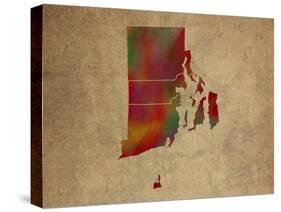 RI Colorful Counties-Red Atlas Designs-Stretched Canvas