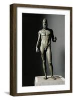 Riace Bronze (B), Bronze Statue of a Young Man with Helmet, More Than Life-Size, Found in 1972-Phidias-Framed Giclee Print