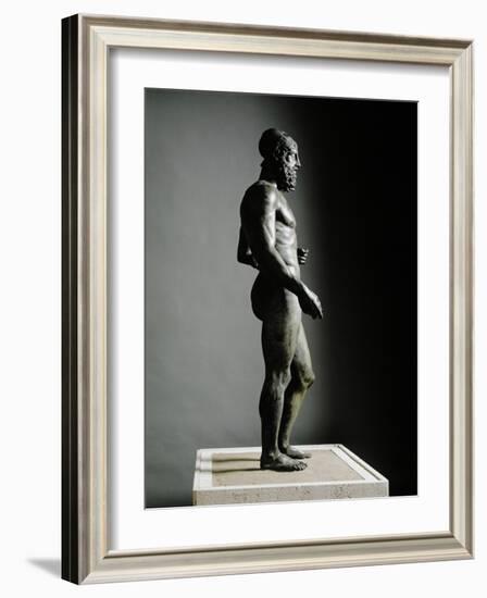 Riace Bronze (B), Bronze Statue of a Young Man with Helmet, More Than Life-Size, Found in 1972-Phidias-Framed Giclee Print