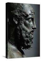 Riace Bronze (B), Head of Bronze Statue of a Young Man with Helmet, Detail-Phidias-Stretched Canvas