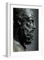 Riace Bronze (B), Head of Bronze Statue of a Young Man with Helmet, Detail-Phidias-Framed Giclee Print