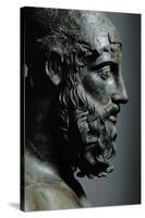 Riace Bronze (B), Head of Bronze Statue of a Young Man with Helmet, Detail-Phidias-Stretched Canvas