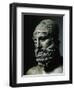 Riace Bronze (B), Head of Bronze Statue of a Young Man with Helmet, Detail-Phidias-Framed Premium Giclee Print