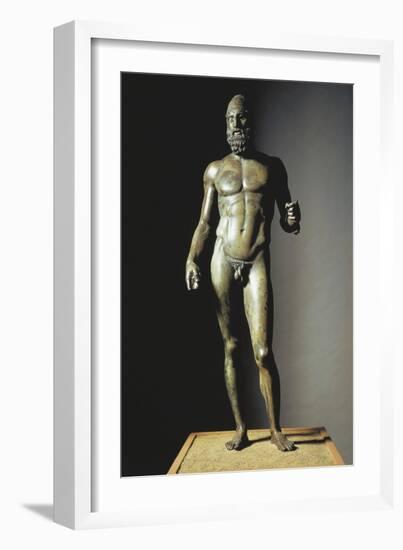 Riace Bronzes, Statue B of Elder, from Greece and Recovered from Waters Off Riace Marina-null-Framed Giclee Print