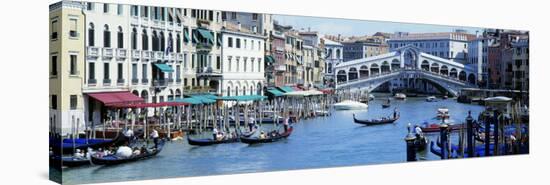 Rialto Bridge and Grand Canal Venice Italy-null-Stretched Canvas